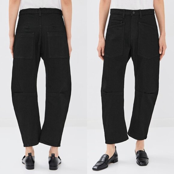 Nili‎ Lotan Shon Jean Black Denim Barrel Leg Cropped Size 30 - Picture 10 of 10